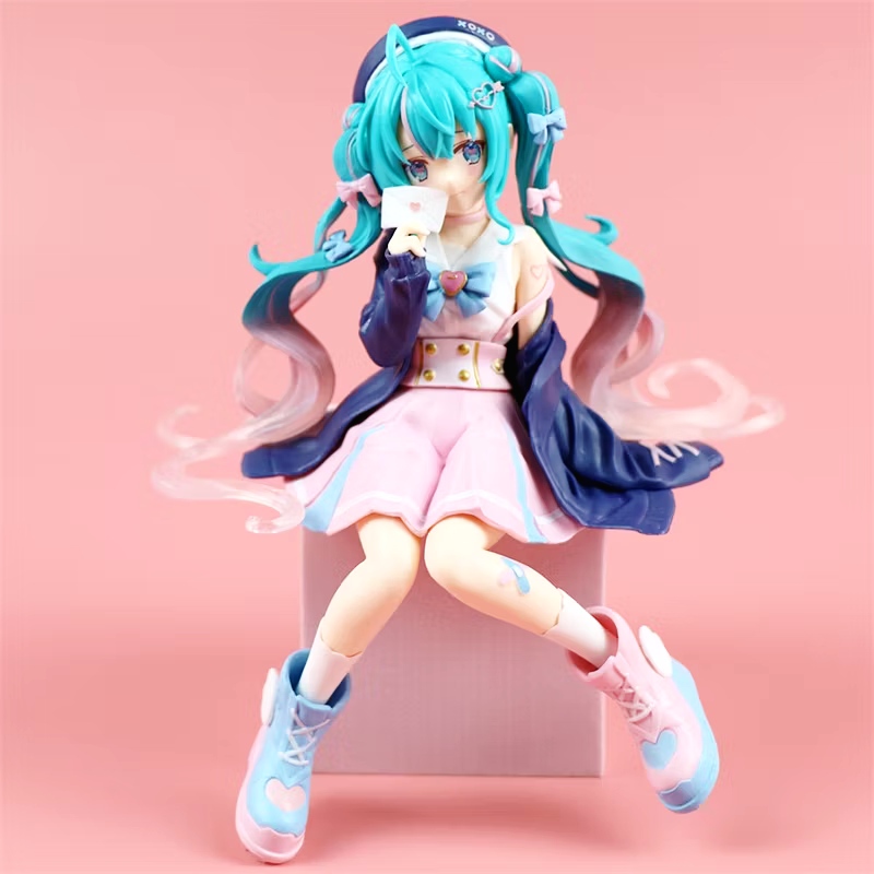 Mô hình nhân vật Hatsune Miku 14cm trang trí bàn làm việc