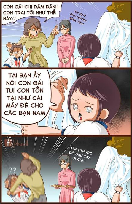Bị oánh thế có sai không con?