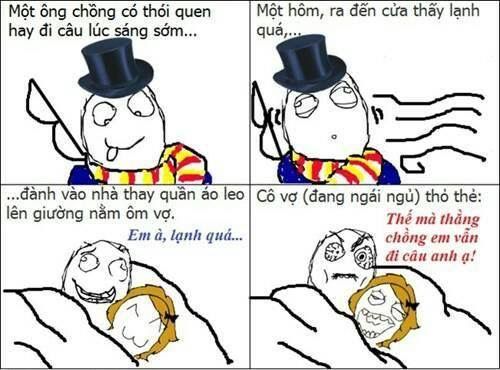 Lạnh thế mà chồng em vẫn đi câu